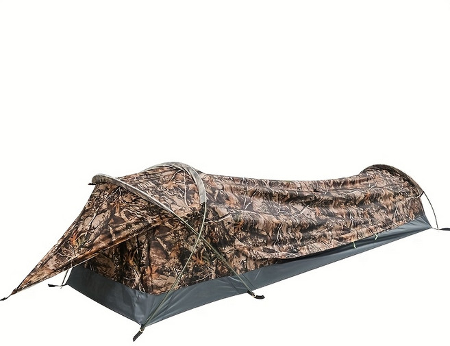 초경량 솔로 비비 텐트 1인용 생존용 백패킹 싱글 솔로 모기장 메쉬 휴대용 쉘터, 1세트, 사실적인 위장