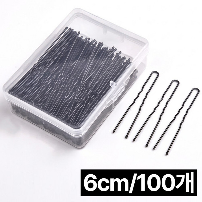 프렌티 올림머리 헤어 실핀 유핀 U자핀, 1세트, 100개