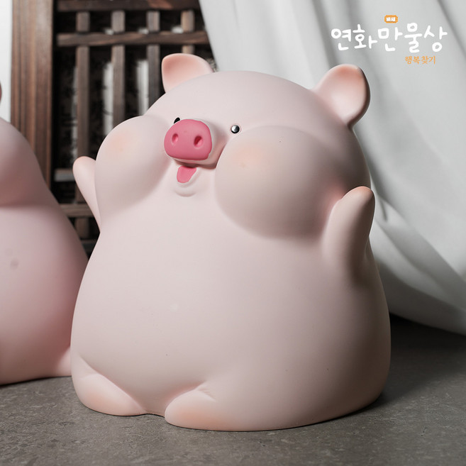 연화만물상 귀여운 핑크 돼지 저금통 재물운 금전운 행운의 풍수 돼지저금통 개업선물 집들이선물, 1개, 둘째 돼지