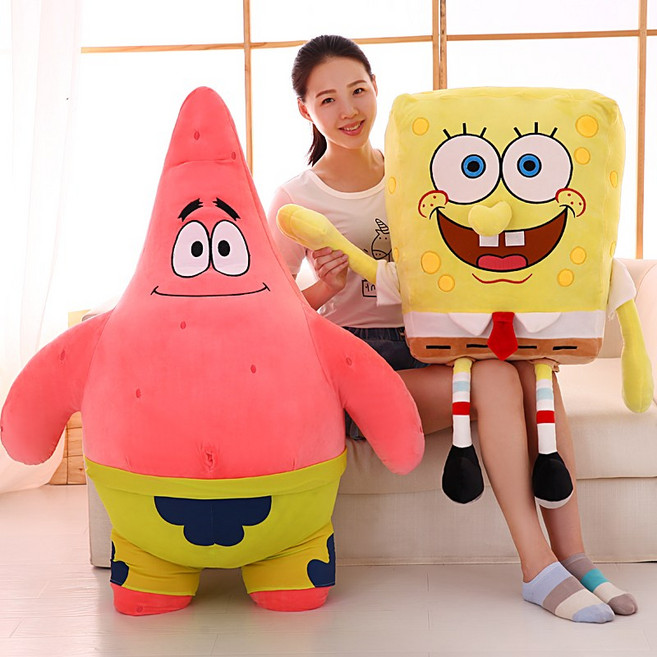 스펀지밥 대형인형 캐릭터 선물 쿠션 애착 수면인형 바디필로우, ._45cm 스폰지밥, 1개