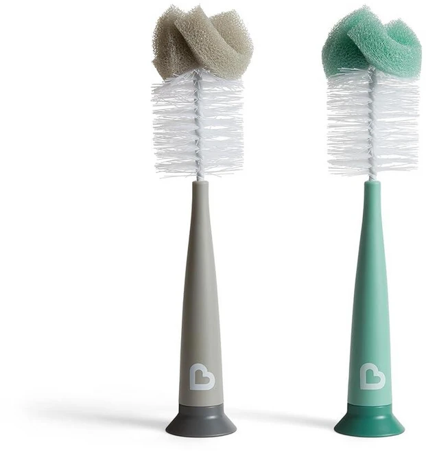 Munchkin® Sponge™ 병 브러시 현대적인 디자인 2팩 그레이, 병 브러시, 그레이/세이지 - 쿠팡