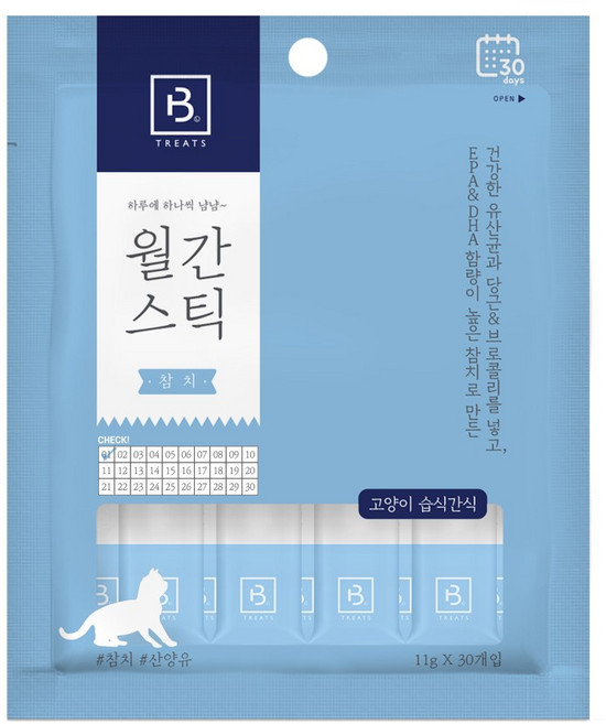 브리더랩 월간스틱 닭가슴살&연어 11g 30개입, 참치, 1개