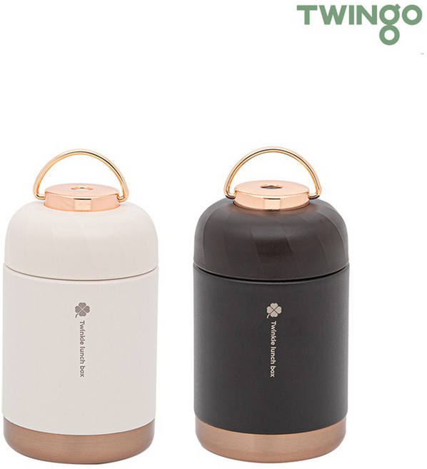 트윙고 뉴~트윙클 보온도시락 죽통 450ml, 블랙, 블랙