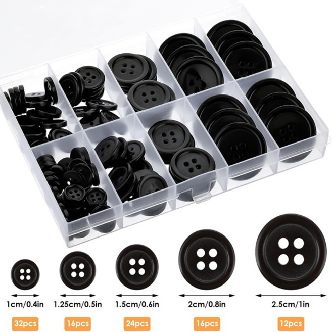 다용도 흑백 단추 셔츠 정장, 1세트, 검정색 100개입