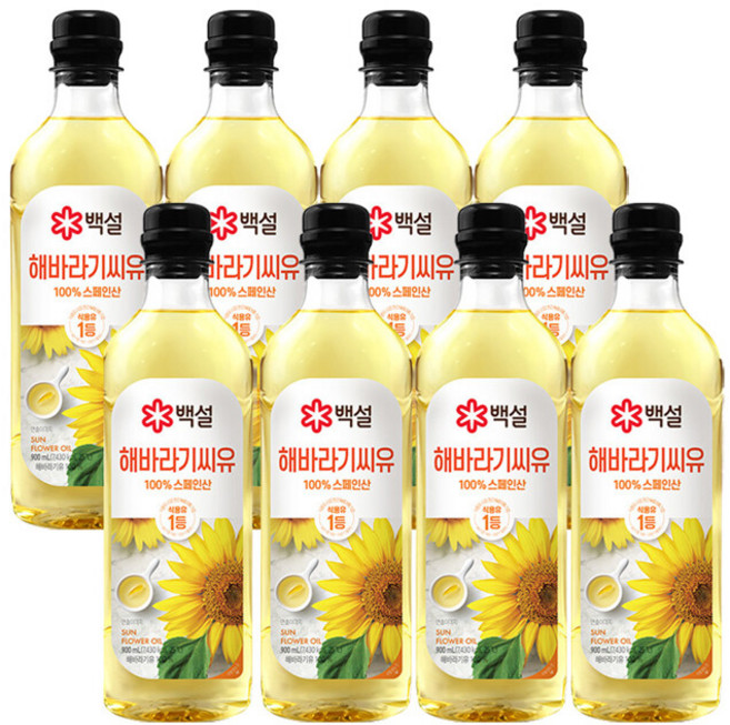 제일제당 백설 해바라기씨유 900ml x8개