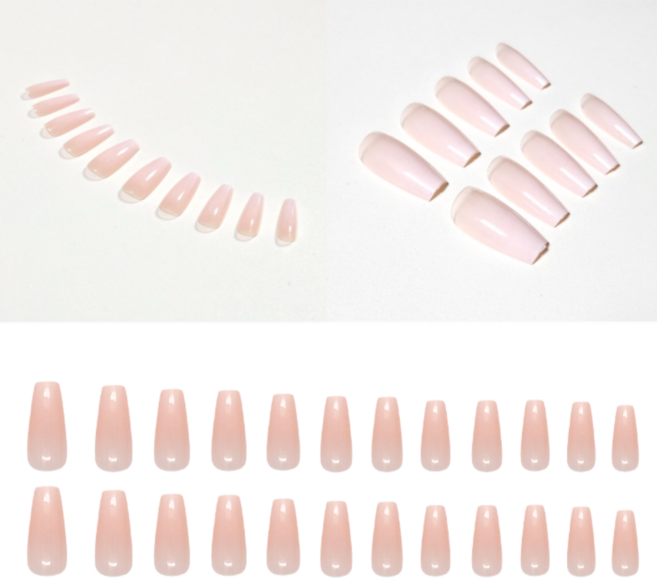 델로르 강력접착 블링블링 네일팁, 1개, 화이트 로즈 발레