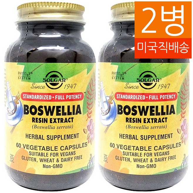 솔가 보스웰리아 레진 추출물 베지터블 캡슐, 60정, 2개