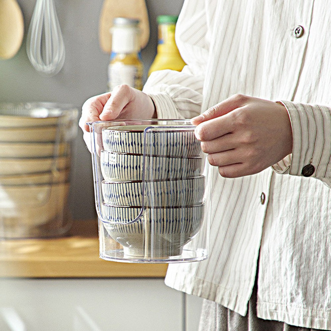 주방 그릇정리 식기정리 접시꽂이, 1개, 투명