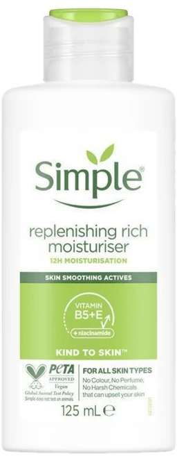 Simple 심플 리플레니싱 리치 모이스처라이저 125ml Kind To Skin Rich Moisturiser Replenishing, 1개 - 쿠팡