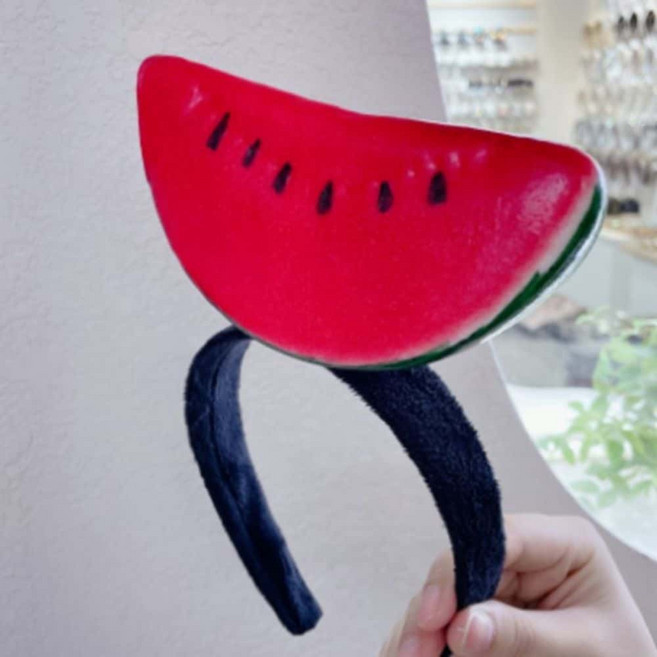 수박 과일 헤어밴드 학예회 파티 스프레 장식 행사 코 머리띠, 1개, 수박 머리띠(341)