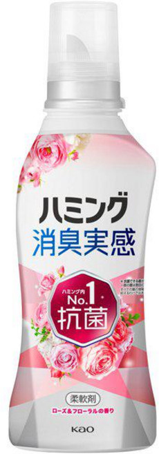 카오 허밍 탈취 실감 로즈 & 플로럴 향기 본체 510ml [유연제], 단일, 1개