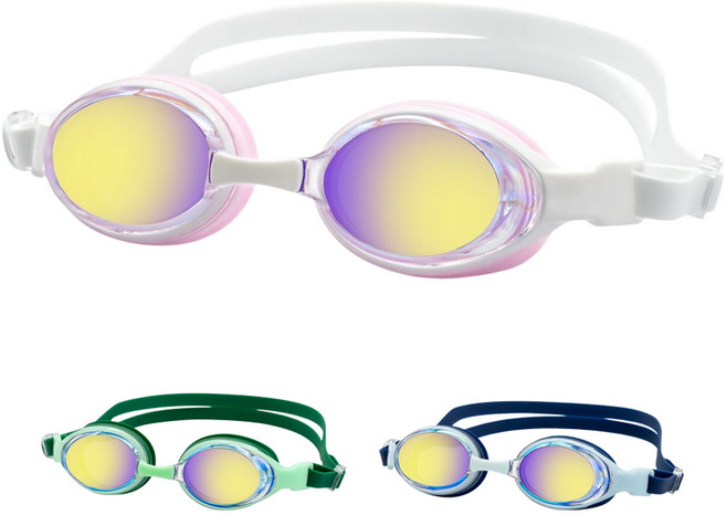 알앤엘 아동용 파스텔 미러 수경, 화이트핑크, 1개