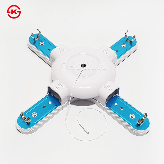 국산 형광등기구 220V 55WX4등용 십자등 트윈등, 램프포함(흰색빛)4개, 1개