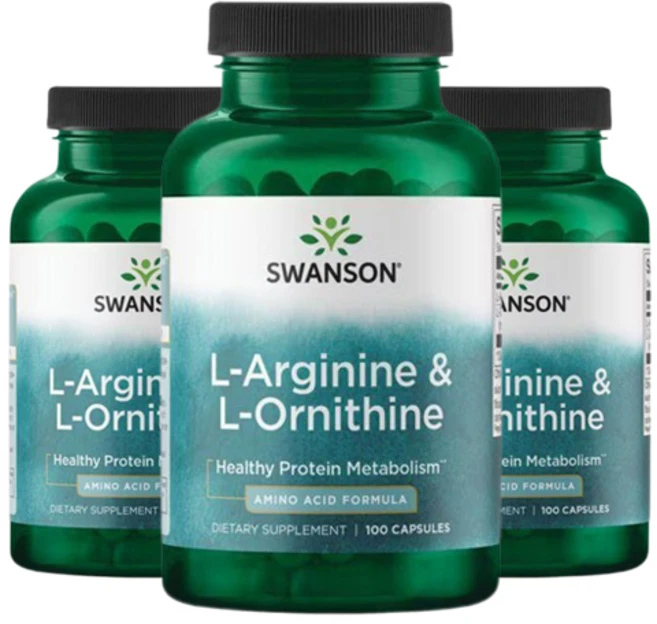 스완슨 L-아르기닌 & L-오르니틴 캡슐, 3개, 100정 - 쿠팡