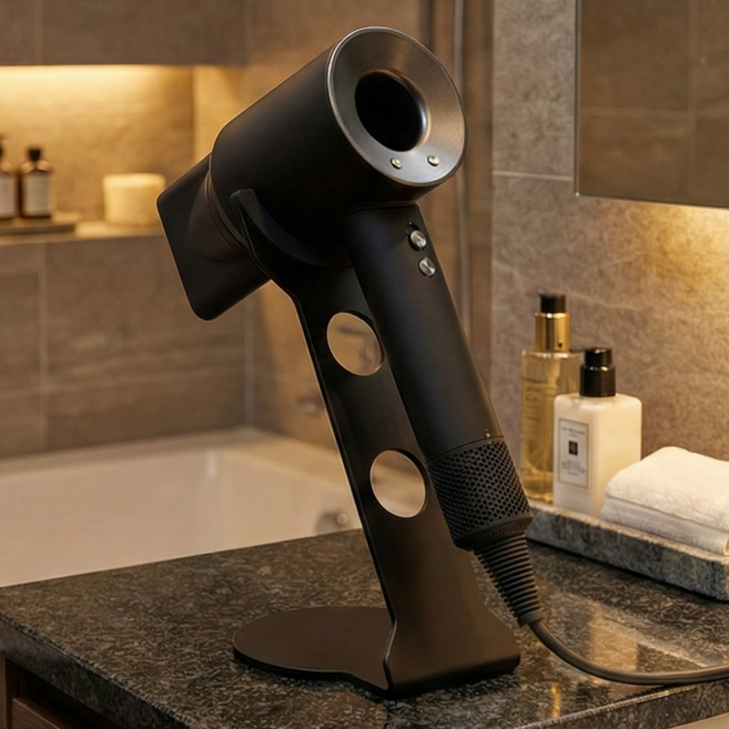 홈프로 드라이기 스탠드 거치대 무타공 마그넷, 블랙, 1개