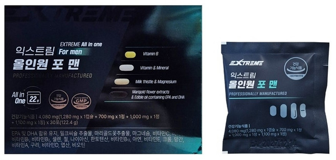 익스트림 올인원 포 맨 멀티비타민, 30회분, 1개