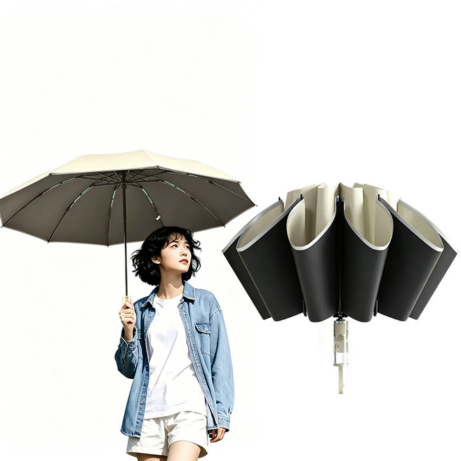 ANWO 雨傘 節節收傘 自動折疊傘 雨傘 抗uv 陽傘 黑膠防曬 反光雨傘 反向傘 反向自動傘 車用雨傘 抗風雨傘 防曬雨傘 晴雨兩用