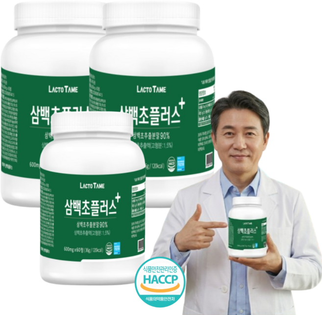 국내산 삼백초 추출말 고함량 해썹 식약처인증 정제 공법 간편섭취, 3개, 60정