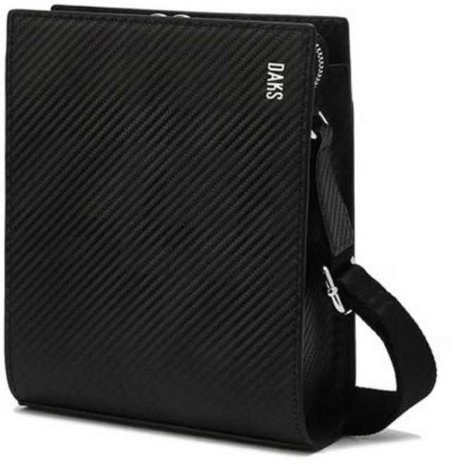 닥스 카본 사선 엠보 가죽 남성 미니 크로스백 (선물포장)