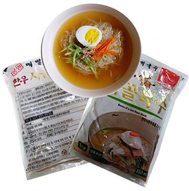 한우사골 냉면육수-350ml)냉면육수용 냉면소스 냉면사리, 10개, 350ml
