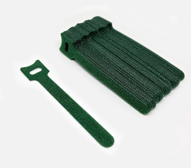 벨크로 케이블 타이 T형 탈부착 찍찍이 밴드 20P, 녹색, 20개
