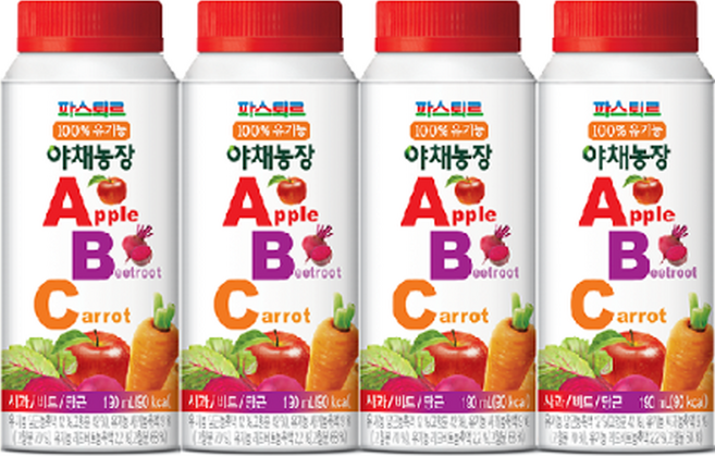 파스퇴르 100%유기농 야채농장 ABC주스190ml (냉장보관), 190ml, 28개