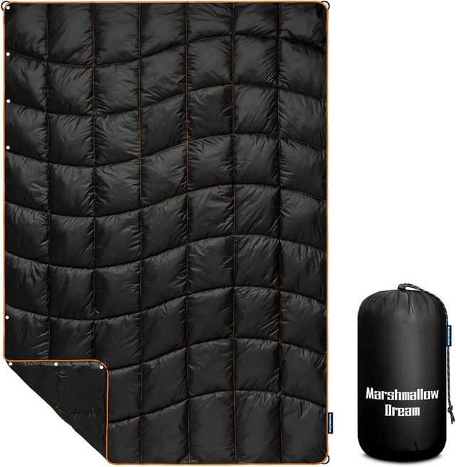 휴대용 캠핑 담요 경량 방풍 방수 푸피 블랭킷 야외 하이킹 피크닉 돗자리 차박용 소형 이불 스타디움 필수템, Grad Purple, 39"x55"