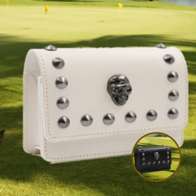 골프 거리측정기 허리벨트 수납파우치 착탈식 휴대용, 상세페이지 참조, 스컬-블랙