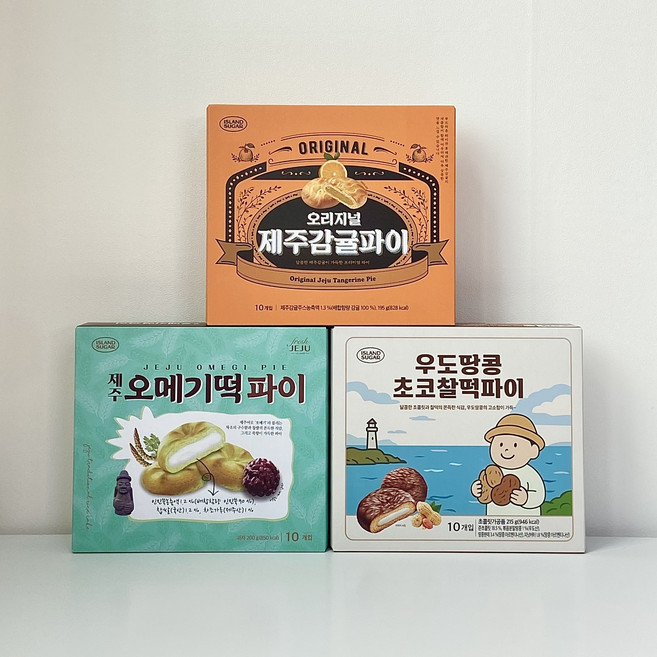 제주파이 3종 (오리지널 제주감귤파이 제주 오메기떡파이 우도땅콩초코찰떡파이) 각1박스 (총3박스)