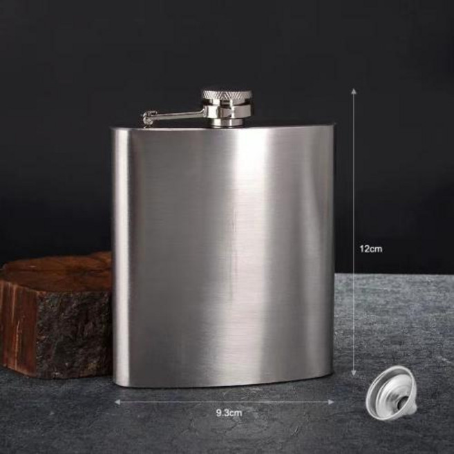 8온스 휴대용 포켓 힙 플라스크 야외 여행 스테인레스 스틸 플라스크 위스키 음료 알코올 플라스크 8온스 스틸 힙 플라스크 플라곤, JHL016 7oz, 1개