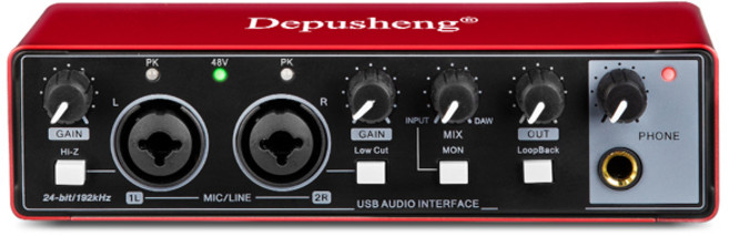 오디오 인터페이스 녹음 스튜디오 usb 외부 사운드 카드 녹음 기타 2 채널 인터페이스 오디오 녹음 전문, 02 MD22-Red