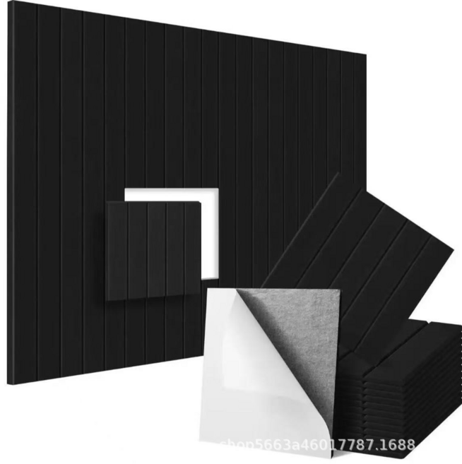 스타일닥터 폴리에스터 흡음판 현관문 방음재 흡음펠트판, 12개, 블랙