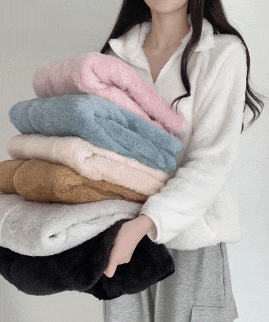 자스민벨 뭉게뭉게 구름이 빅사이즈 오버핏 양털 후리스 집업 가디건 (남녀공용/커플집업)