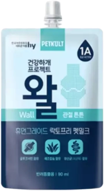 펫쿠르트 강아지 건강하개 프로젝트 왈 펫밀크, 관절+장건강, 100ml, 10개