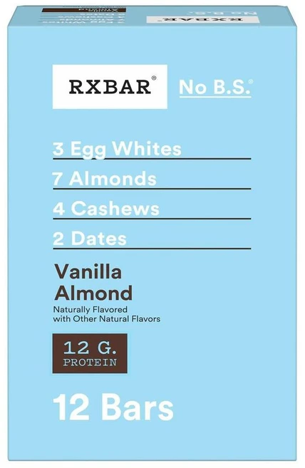RXBAR Protein Bar Vanilla Almond 알엑스바 프로틴바 바닐라 아몬드, 12개, 52g - 쿠팡