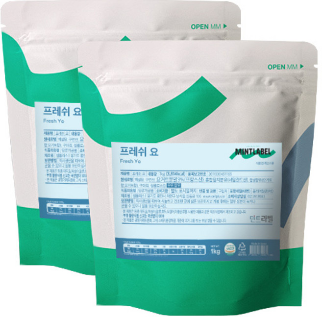 민트라벨 프레쉬요 1kg 2개세트, 2개, 1개입