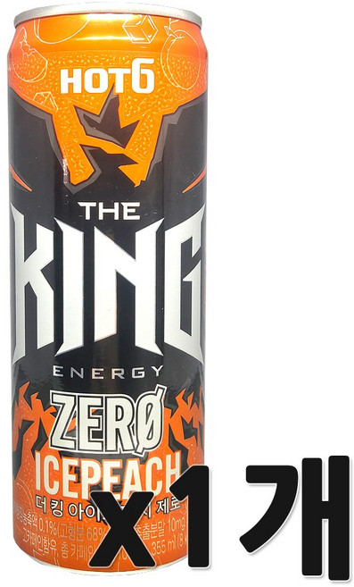 롯데 핫식스 더 킹 아이스피치 제로, 355ml, 1개