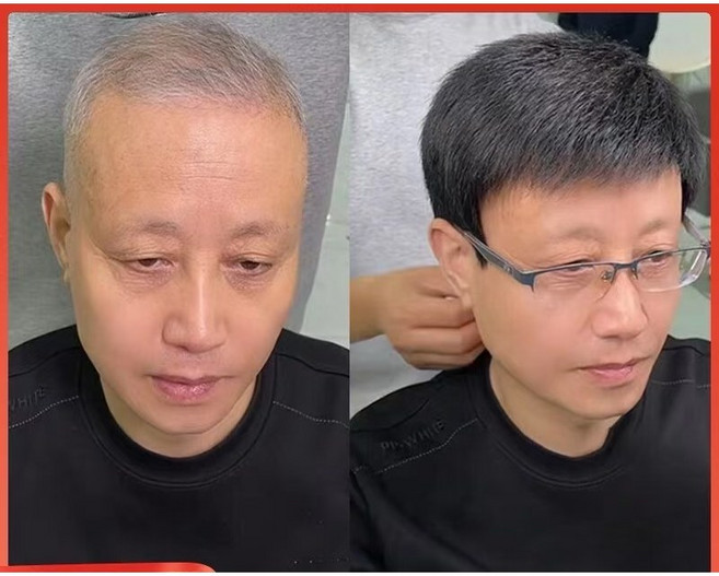 Lavitree 젊은 보인 자연스러운 패션 중년 남성 가발, 1개, 내추럴 블랙