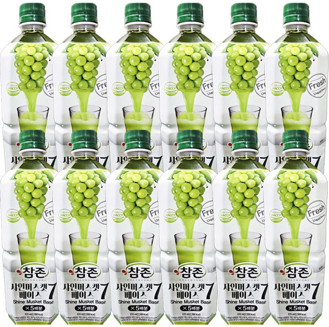 참존식품 샤인머스캣7베이스, 12개, 835ml