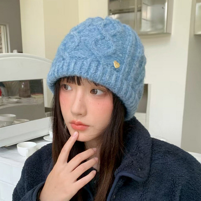 Naizi 韓系簡約針織帽 秋冬加厚保暖護耳毛線帽