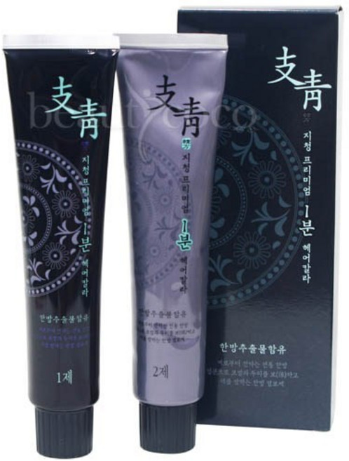 웰코스 뮤겐스 칼라메리트 지청 1분 헤어칼라 염색약 120g 흑갈색, 3개