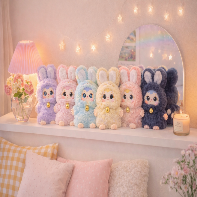 사무엘 인형 랜덤 토끼 7종 구름 오로라 귀여운 봉제 인형 키링, 1개, 랜덤색상, 22cm