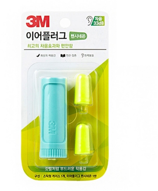 쓰리엠 이어플러그 팬시네온 민트, 1개, 1쌍