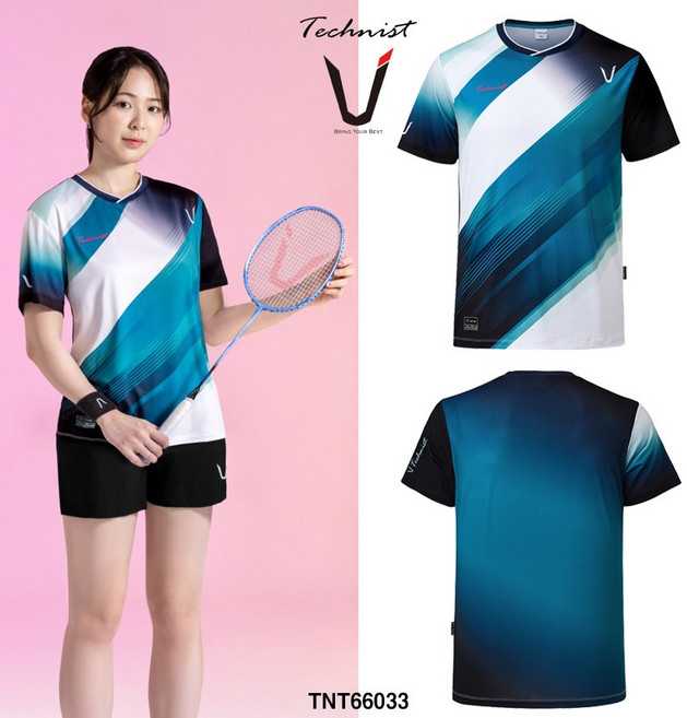 테크니스트 배드민턴 티셔츠 반팔 상의 네이비 블랙 TNT66033 남성 여성 경기복