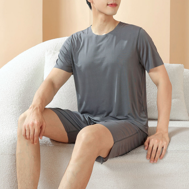 L ~ 2XL 남성 냉감 상하반팔 잠옷세트 홈웨어 시원하고 편한잠옷 까미샵