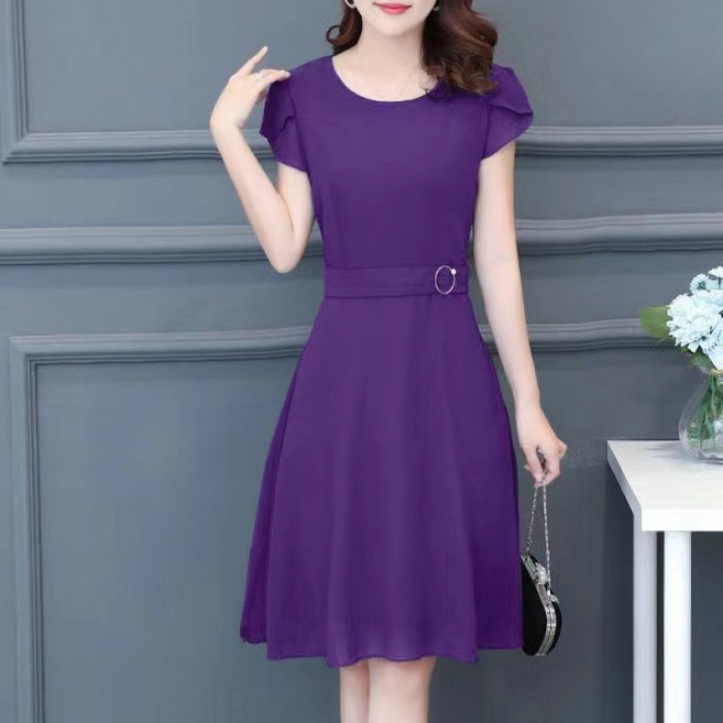 천하오 여성 중년 스커트 여름 미디 원피스 J1055