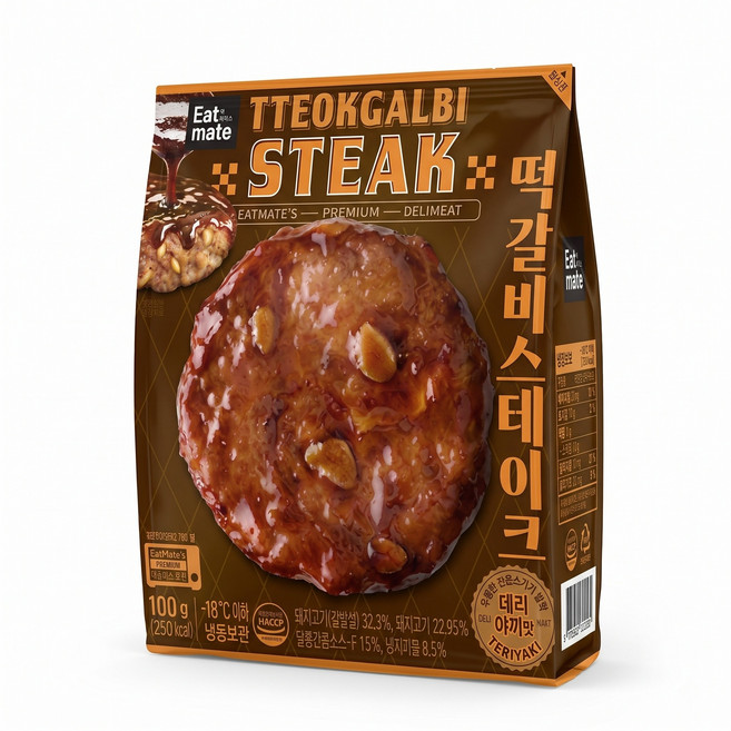 [5+5] 잇메이트 떡갈비 스테이크 3종 100g X 10팩 / 냉동 헬스 단백질, 의성마늘 10팩