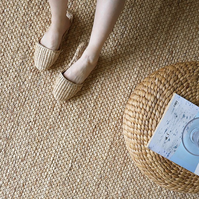 에이트룸 내추럴한 옥잠화 라탄 수초 러그 여름 카페트, 내추럴
