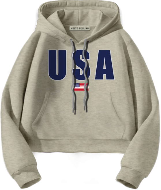 몰토벨리노 SF USA 세미오버핏 크롭 후드티