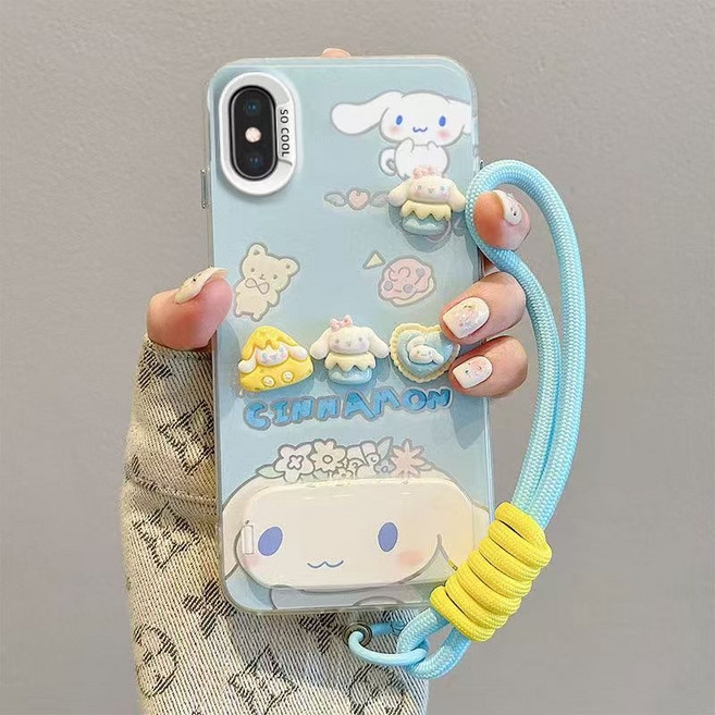 갤럭시 귀여운 캐릭터 피규어 거울 스탠드 거치대 스트랩 케이스 D582